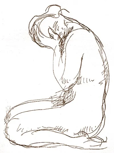 Akt-tanulmány by György Rauscher (before 1930) - Rauscher family archive