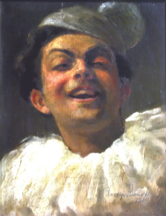 Bohócsapkás önarckép by György Rauscher (1921) - Klapka György Múzeum, Komárom