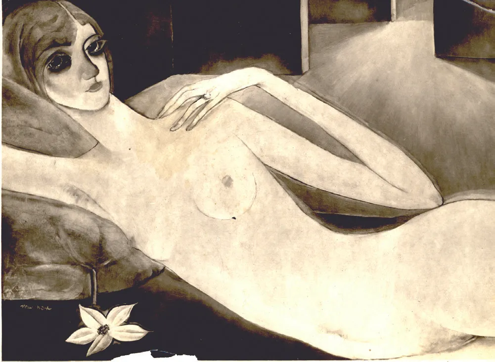 Nő liliommal by György Rauscher