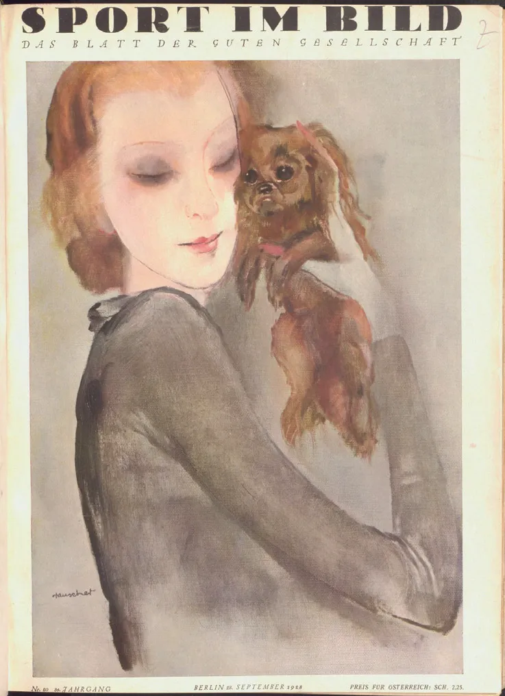 Nő kutyával by György Rauscher (1928)